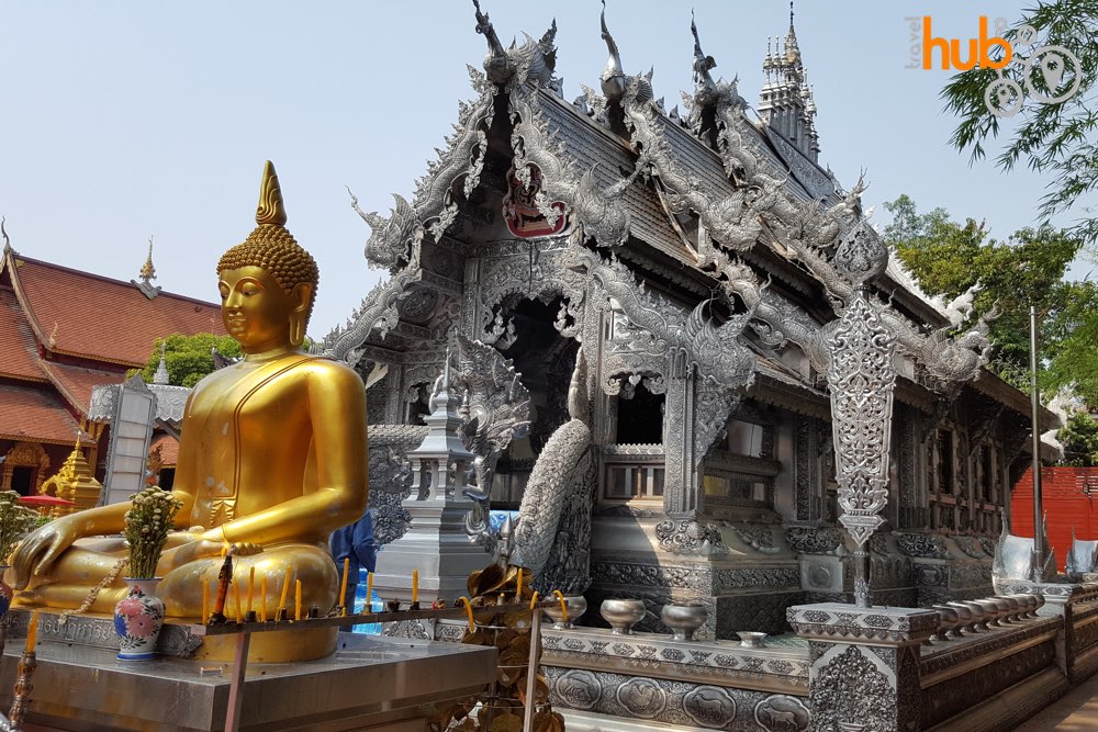 Wat Sri Suphan. A temple decorated with embossed silver