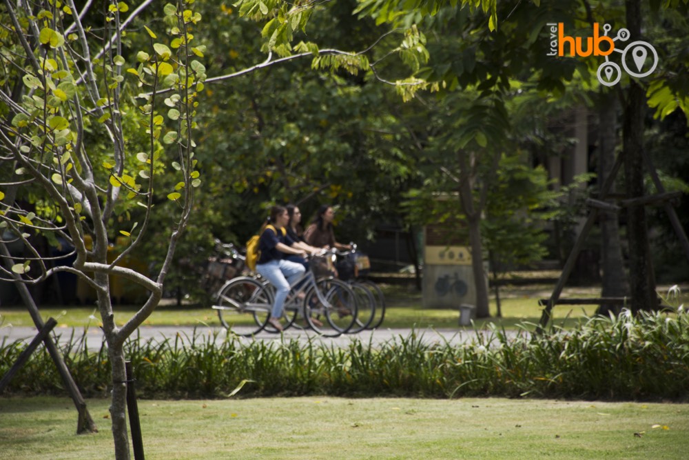 Biking through Sri Nakhon Khuean Khan Park Botanical Garden is a delight!