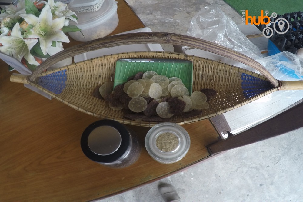 You will see how local rice crackers are made