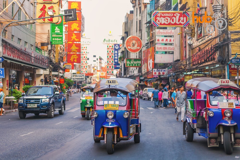 Tuk tuks On the Yaworat Road in Bangkok's China Town