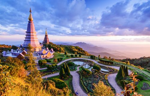 The King and queen Pagodas Doi Inthanon National Park Tour
